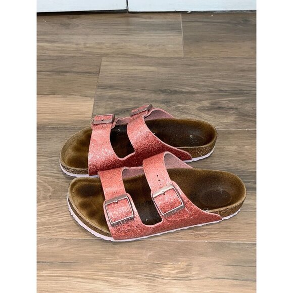 Birkenstock Pink Glitter Arizona Sandals Girl Size 34 SIze 2 - Picture 7 of 8
